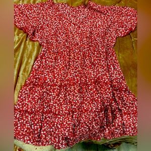 Cute light weight red floral dress